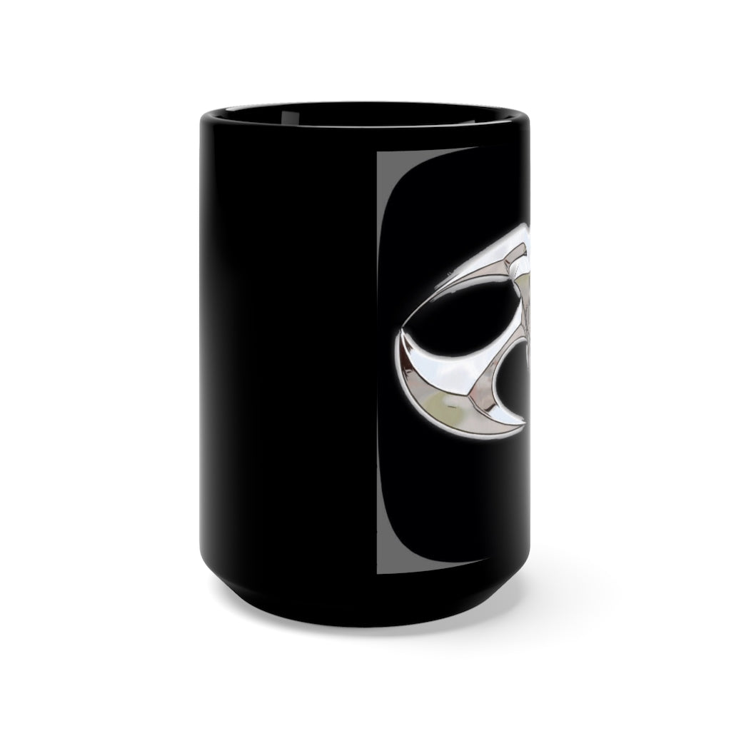 "HeistClick" Cartoon Symbol Black Mug 15oz