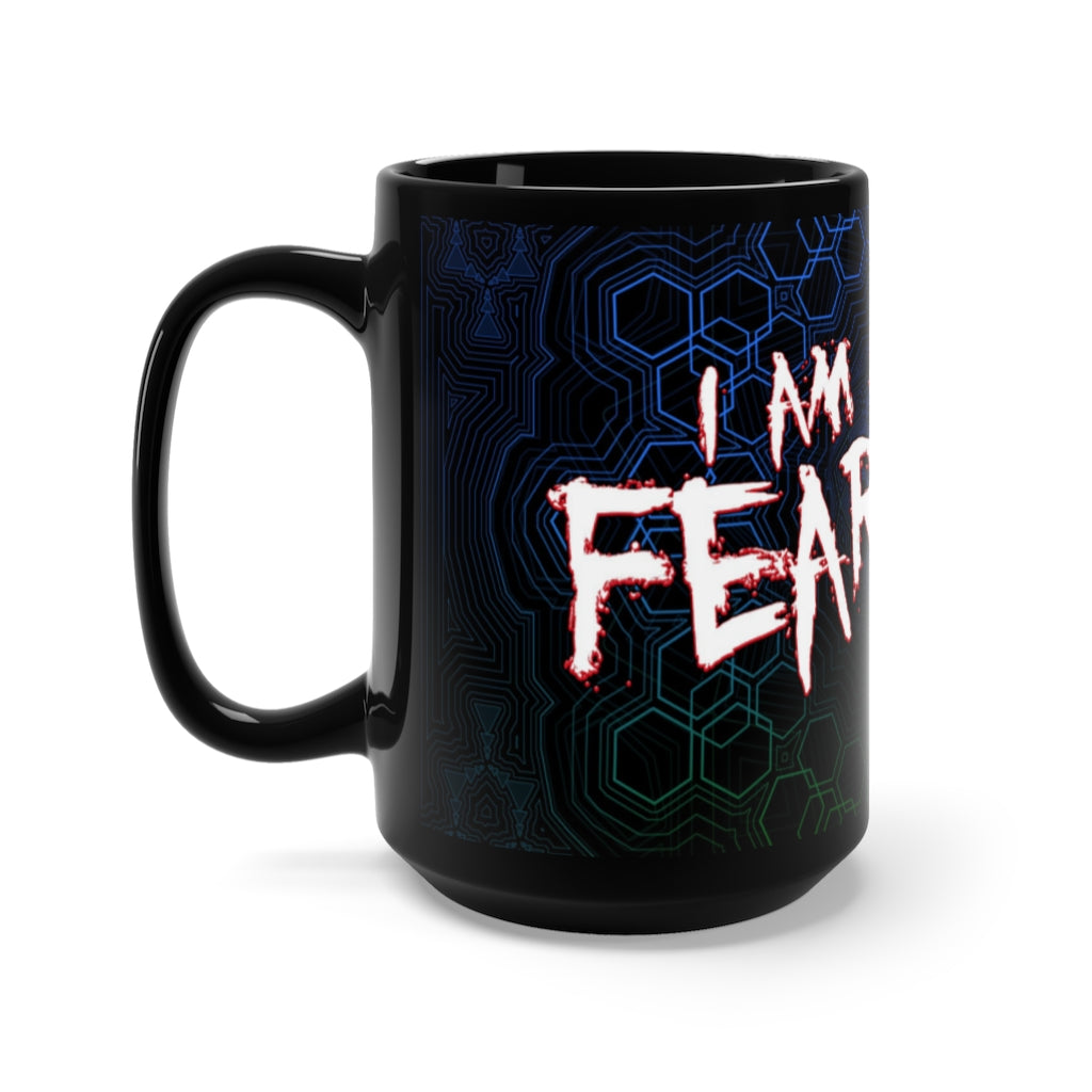 "I am We Are FearLess" color logo Black Mug 15oz