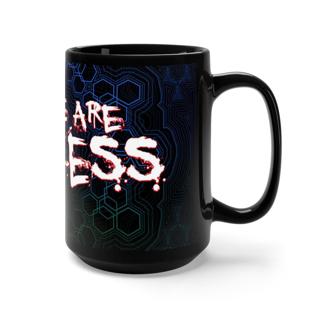 "I am We Are FearLess" color logo Black Mug 15oz