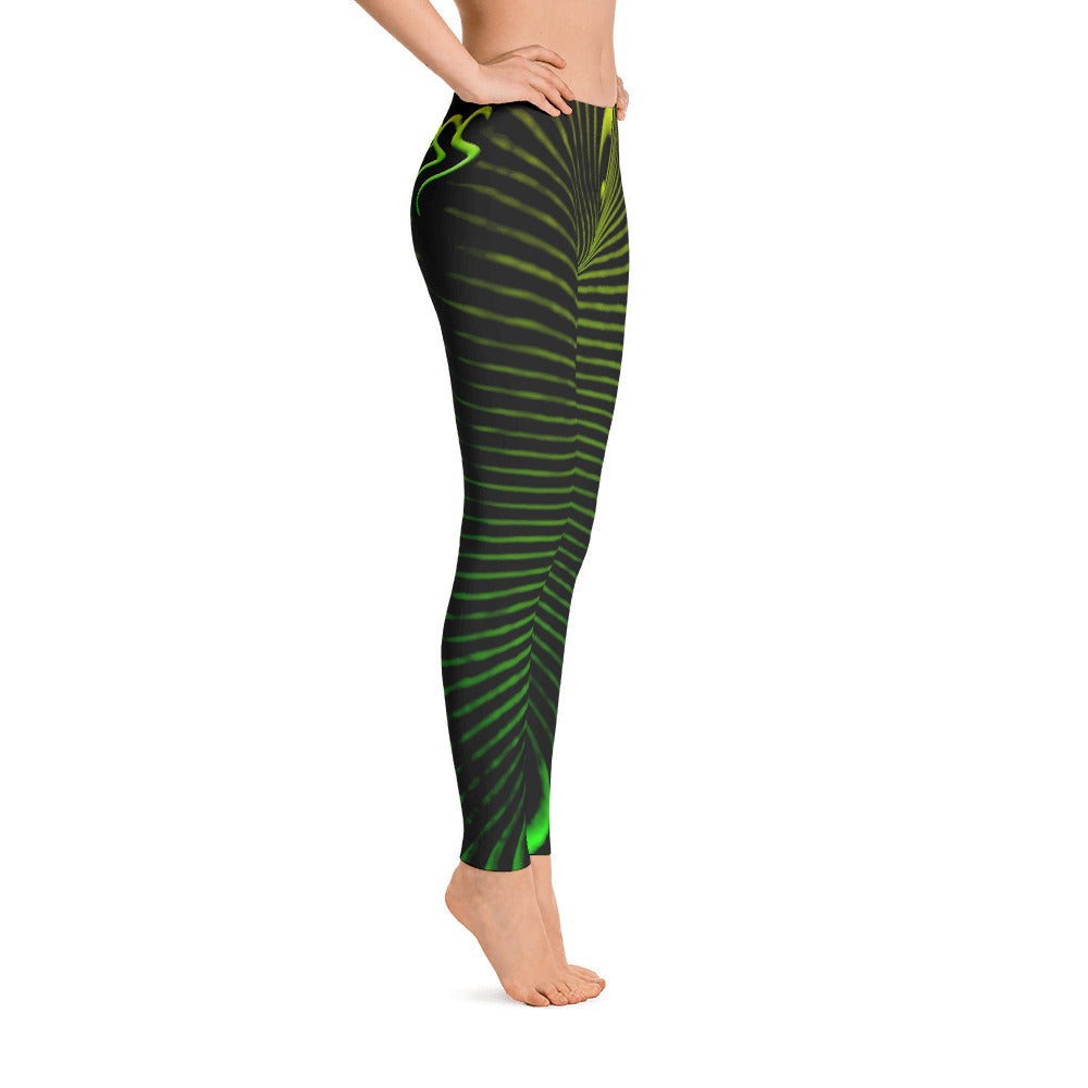 Womens Green Prana Tube Leggings by Shaman Ron