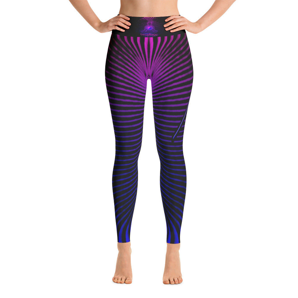 Womens Purple Prana Tube Yoga Leggings by Shaman Ron