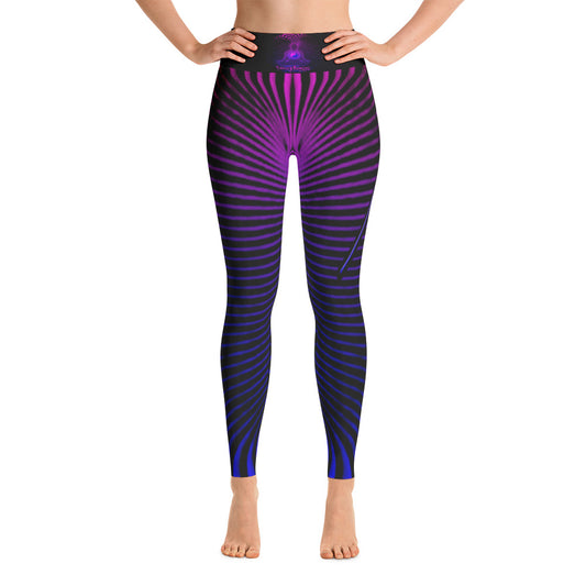 Womens Purple Prana Tube Yoga Leggings by Shaman Ron