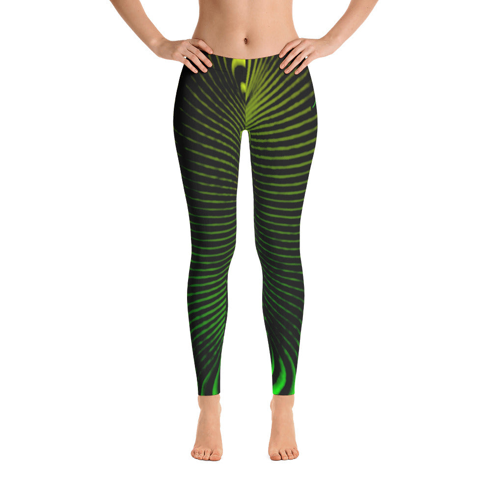 Womens Green Prana Tube Leggings by Shaman Ron