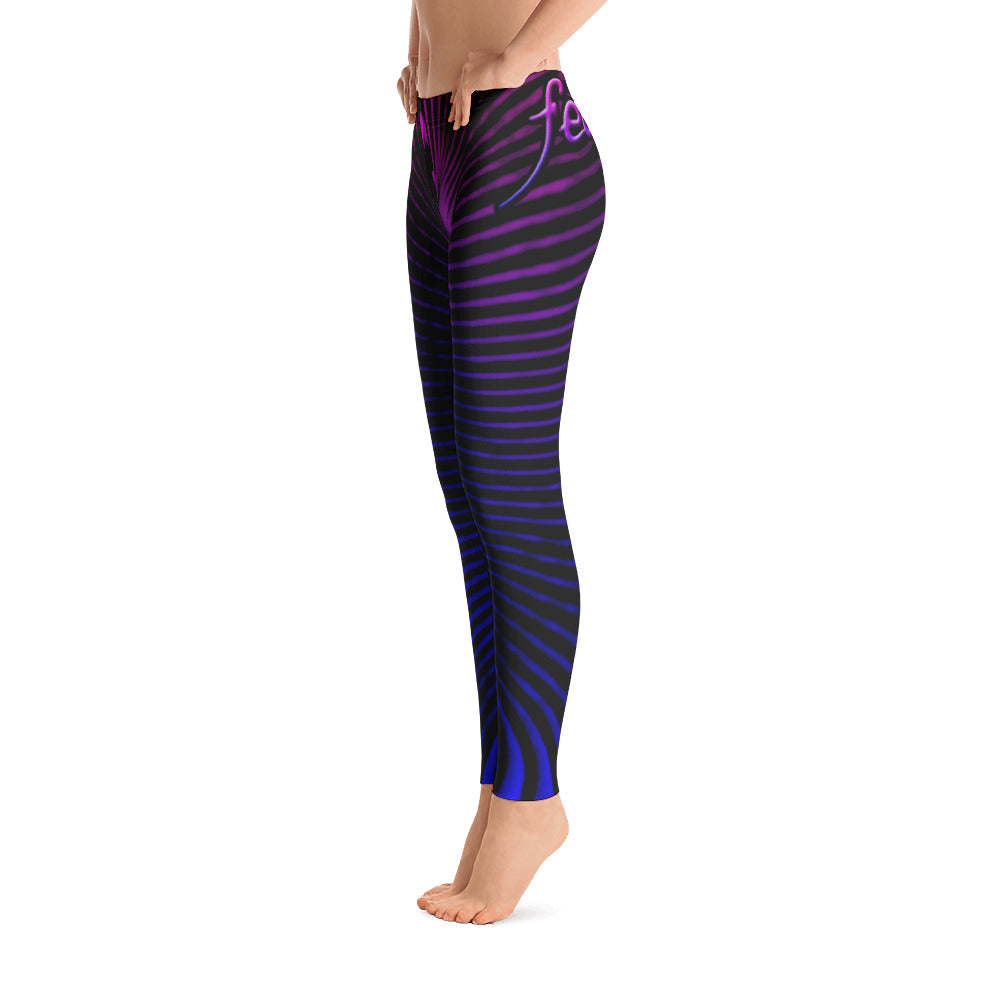Womens Purple Prana Tube Leggings by Shaman Ron