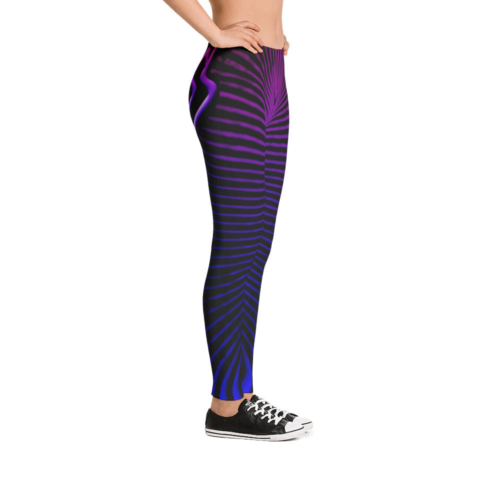 Womens Purple Prana Tube Leggings by Shaman Ron