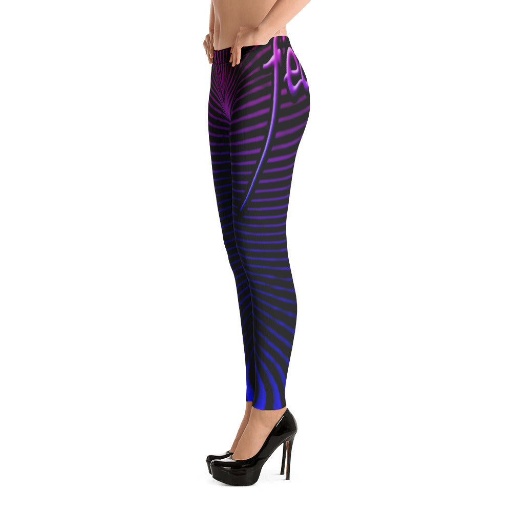 Womens Purple Prana Tube Leggings by Shaman Ron