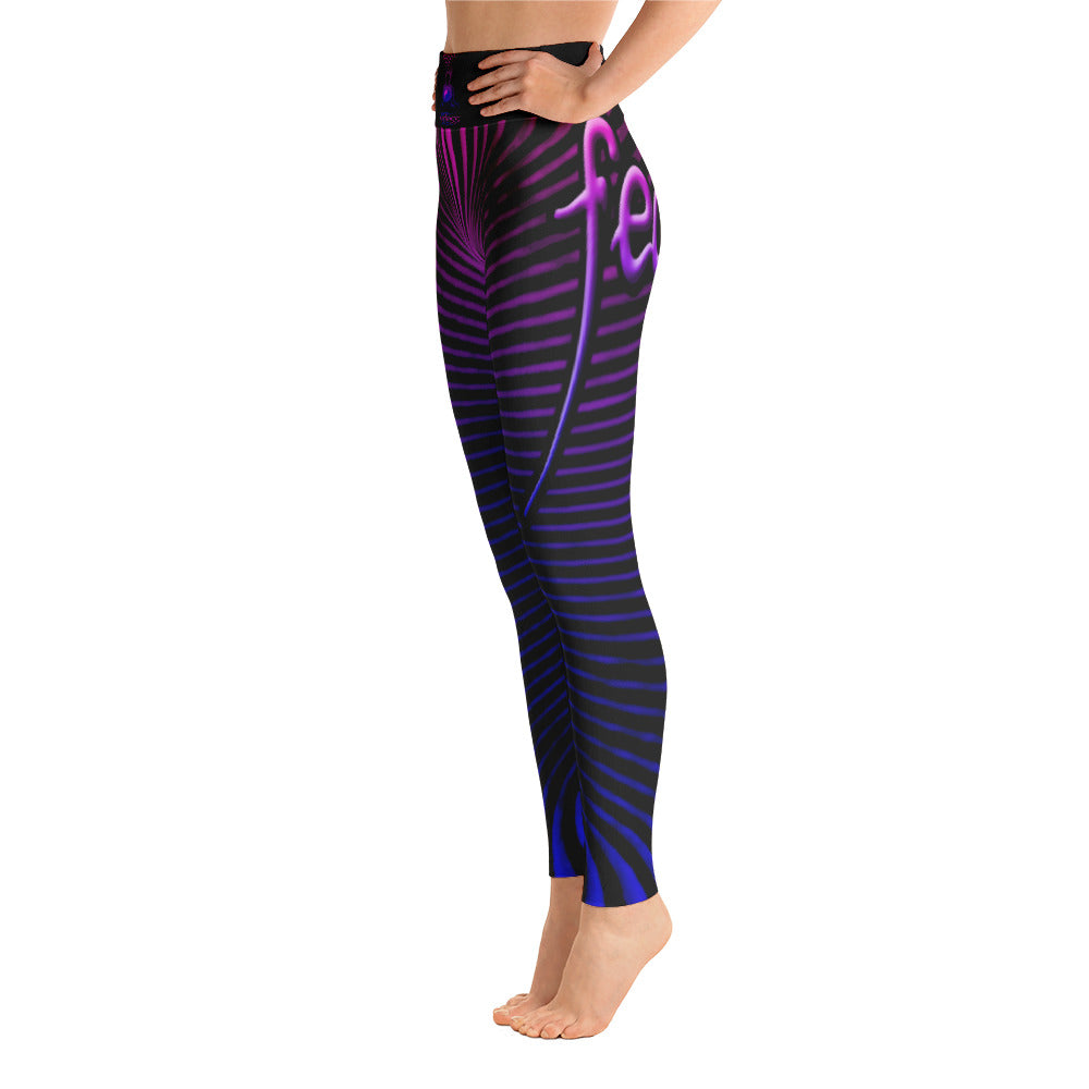 Womens Purple Prana Tube Yoga Leggings by Shaman Ron