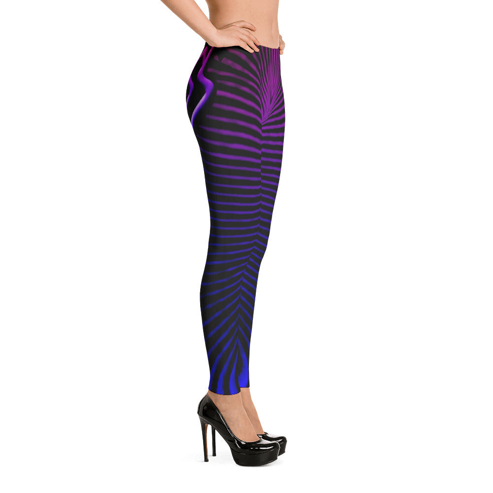 Womens Purple Prana Tube Leggings by Shaman Ron