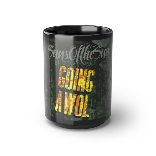 SunsOftheSun "Going AWOL" Black Mug, 15oz