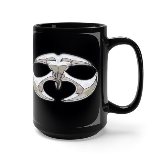 "HeistClick" Cartoon Symbol Black Mug 15oz