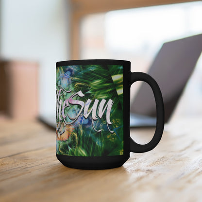 SunsOftheSun "Heart Chakra" Logo Black Mug 15oz